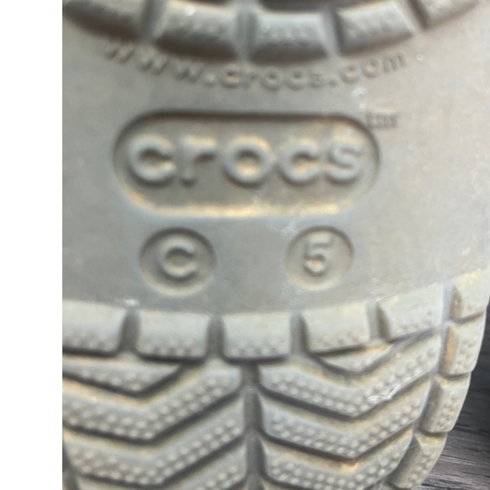 CROCS Kids Gray Clogs with Yellow Excavator and Orange Accents - Picture 7 of 7
